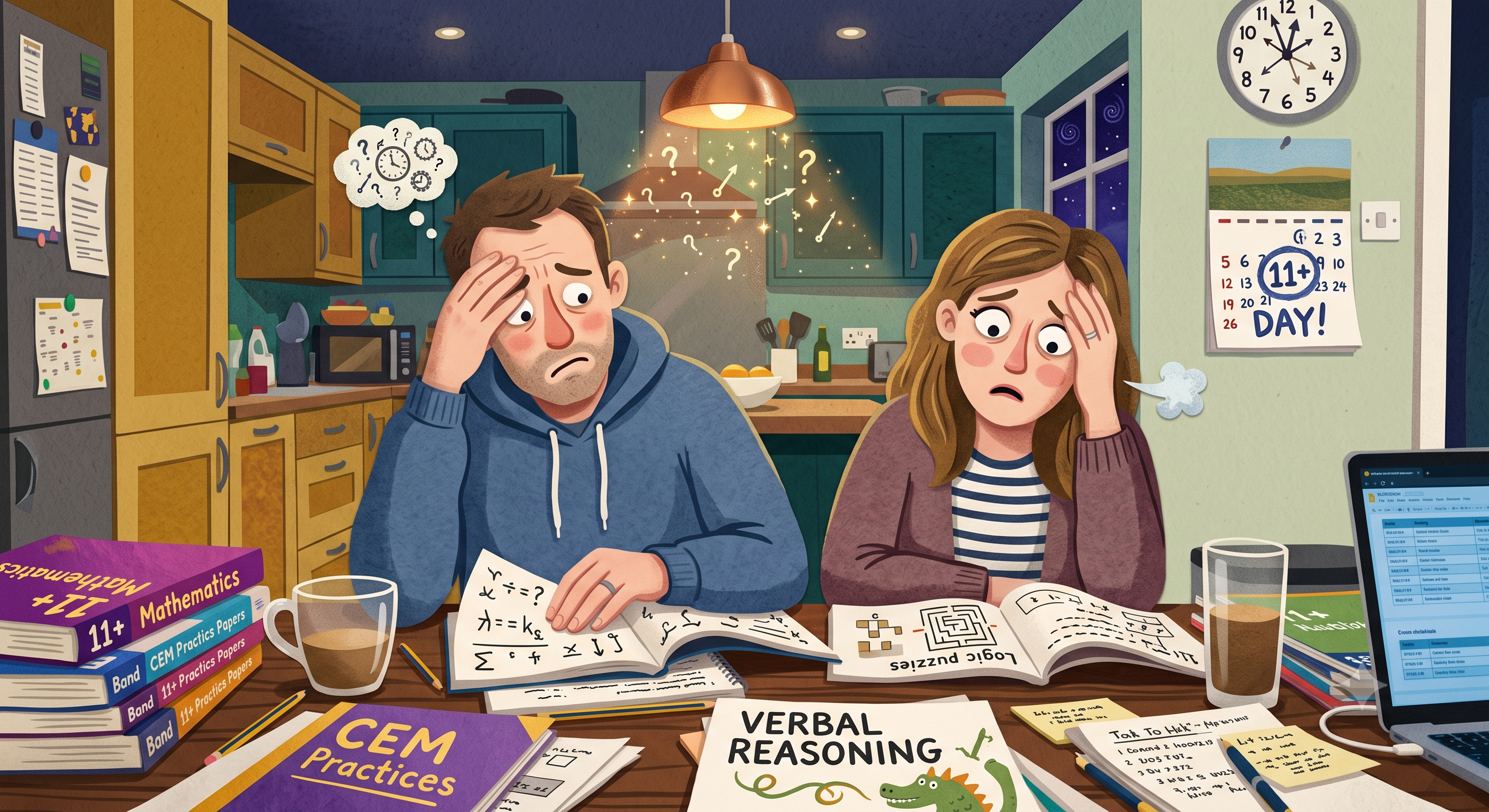 Stressed parent during 11+ preparation